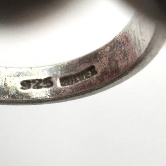 Vintage 1960-70 Sterling Silver Yellow Stone Ring Sz 6.75 Retro Ornate Metalwork - Picture 8 of 11